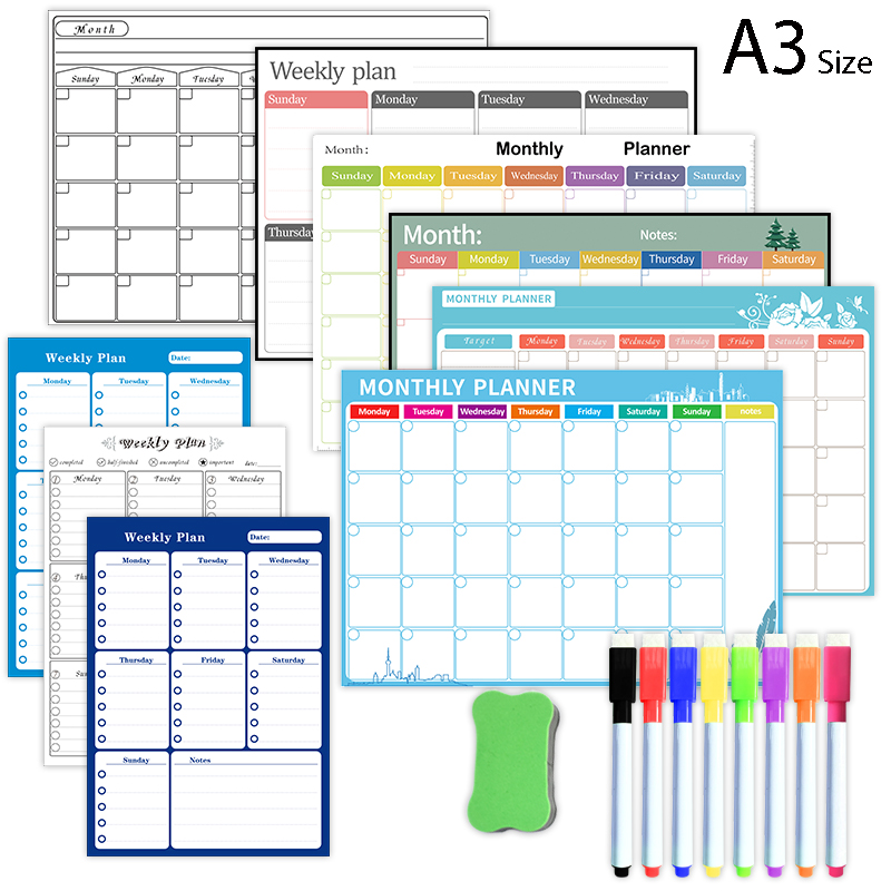 Magnetic Weekly Monthly Planne - đánh giá và giá Magnetic Whiteboard Calendar