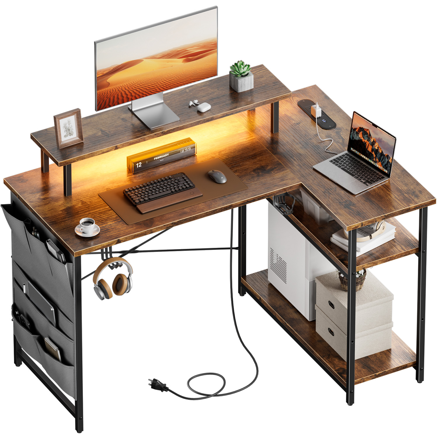 L-Shaped Computer Desk, Featur - đánh giá và giá Office X Furniture