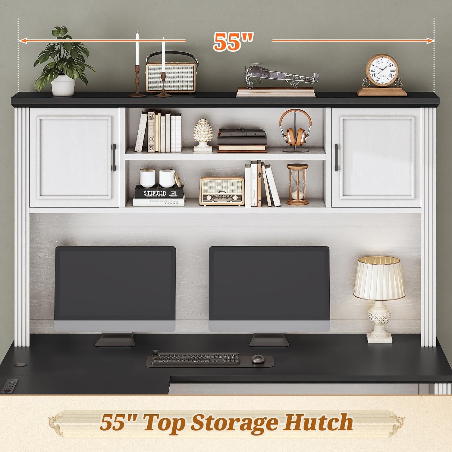 L Shaped Desk with Hutch & 3 D - đánh giá và giá Office Furniture Custom