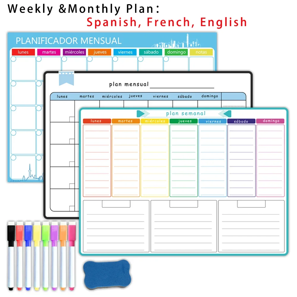 A3 Size Magnetic Weekly &month - đánh giá và giá Magnetic Whiteboard Calendar