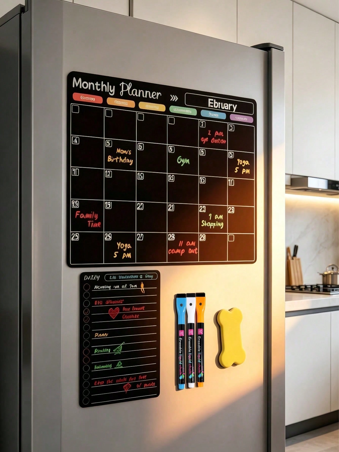 Magnetic Erasable Refrigerator - đánh giá và giá Magnetic Whiteboard Calendar